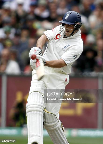 England batsman Andrew Strauss in Day Three of the Fourth Ashes Test at the Melbourne Cricket Ground, Australia, December 28, 2006. Australia leads...