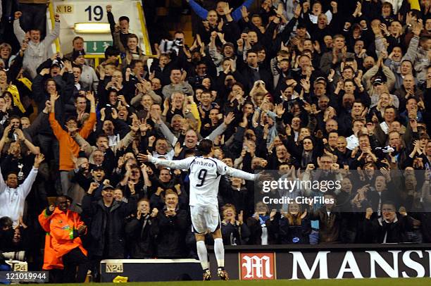 Dimitar Berbatov in action during the UEFA Cup second leg round of 16 football match between Tottenham vs SC Braga at White Hart Lane on March 14,...