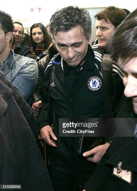 Chelsea manager Jose Mourinho arriving at Francisco Sa Carneiro Airport in Porto, Portugal on February 20, 2007
