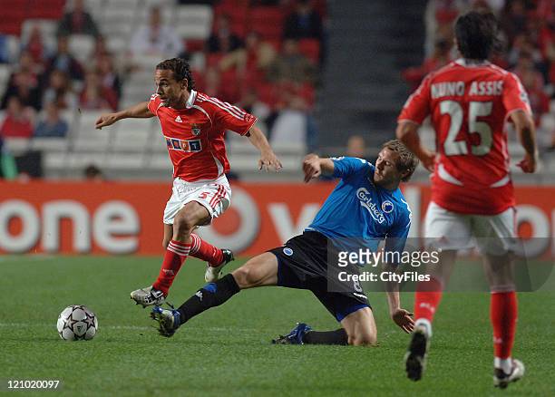 Leo of Benfica and Silberbauer of Copenhagen during the UEFA Champions Leage, Group F SL Benfica vs FC Copenhagen at Luz Stadium in Lisbon, Portugal...