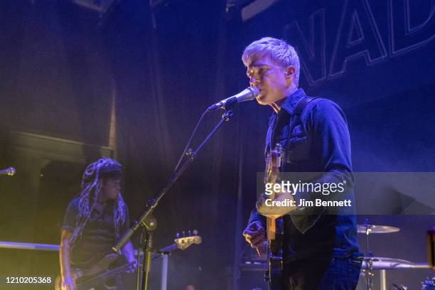 Singer and guitarist Matthew Caws of Nada Surf performs live on stage at Cambridge Junction on February 25, 2020 in Cambridge, England.