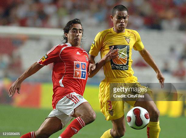 Paulo Jorge and Anilton Junior in action at a Portugese Premiere League match between Benfica and Desportivo das Aves in Lisbon, Portugal on October...
