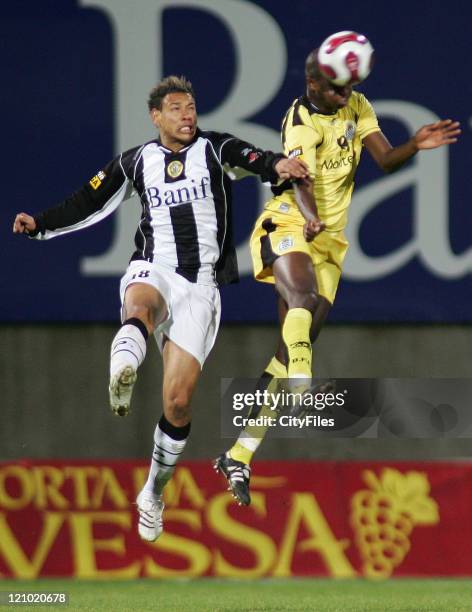 Cassio and Cisse during the Portuguese League match between Nacional da Madeira and Boavista in Funchal, Portugal on March 16, 2007.