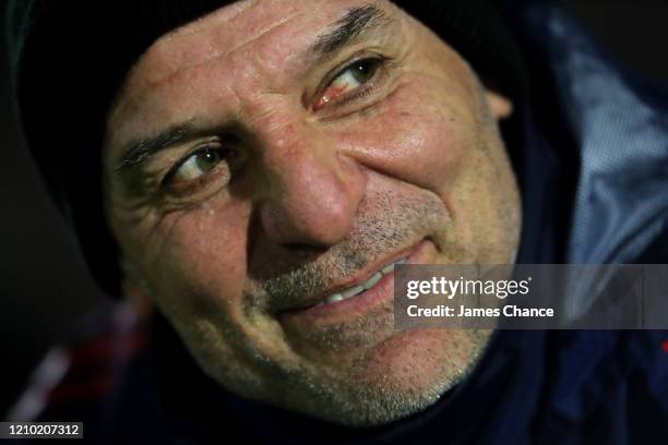 Steve Bould, Manager of Arsenal FC U23 looks on prior to the Premier League International Cup match between Arsenal FC and AS Monaco FC at Meadow...