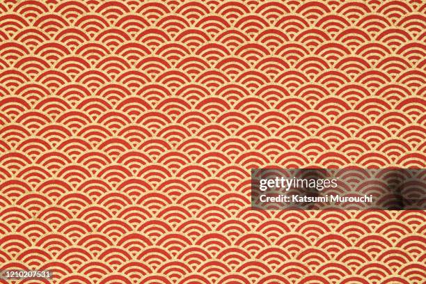 wave pattern washi paper background - japon photos et images de collection