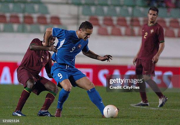 Semedo and Pavol Jurko during Portugal vs Slovakia friendly match in Lisbon, Portugal on March 23, 2007