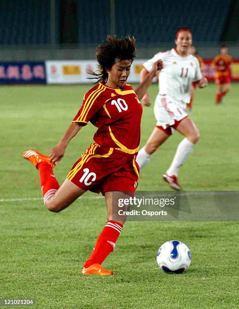 China's Han Duan in action during the match during a exhibithion match between China and Canada on May 3, 2007.