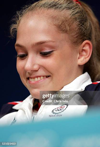 Courtney McCool during Athens 2004 Olympic Games - Gymnastics Artistic - United States Team Press Conference - August 12, 2004 at Olympics Media...