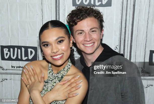 Actors Sofia Bryant and Richard Ellis attend the Build Series to discuss "I Am Not Okay with This" at Build Studio on March 03, 2020 in New York City.