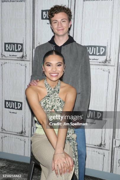 Actors Richard Ellis and Sofia Bryant attend the Build Series to discuss "I Am Not Okay with This" at Build Studio on March 03, 2020 in New York City.