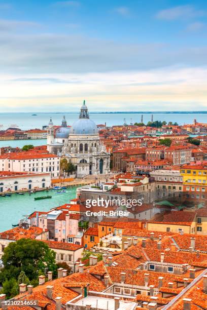 panoramic aerial view of venice - campanile venice stock pictures, royalty-free photos & images