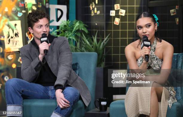 Actors Richard Ellis and Sofia Bryant attend the Build Series to discuss "I Am Not Okay with This" at Build Studio on March 03, 2020 in New York City.