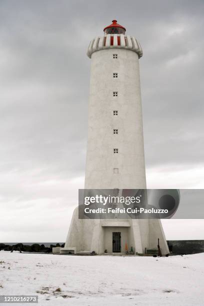 new lighthouse of akranes, iceland - akranes bildbanksfoton och bilder