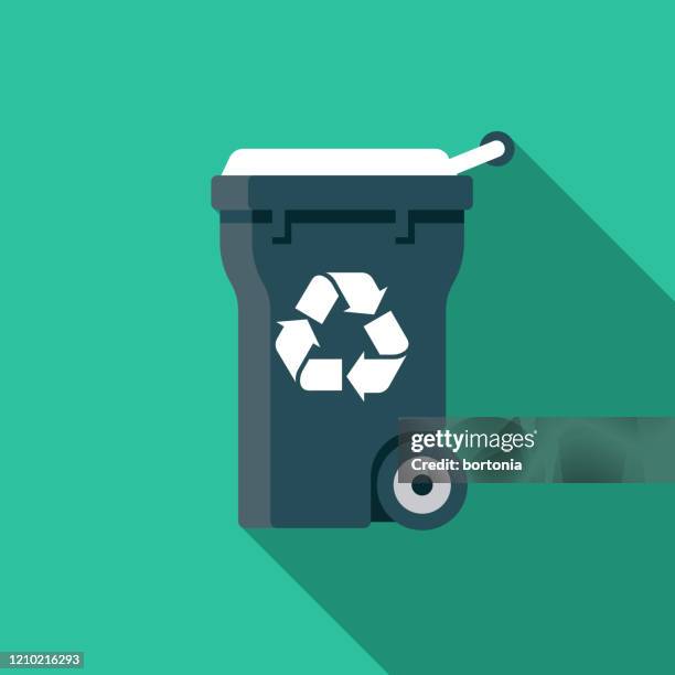 recycling bin zero waste icon - recycling bin icon stock illustrations