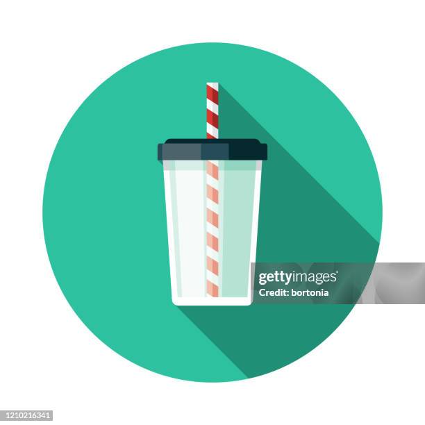 reusable drinking cup zero waste icon - plastic straw stock illustrations