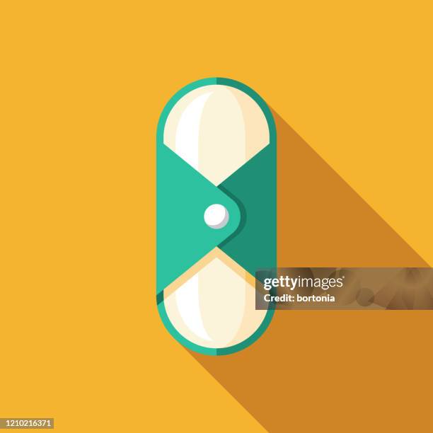 reusable menstrual pad zero waste icon - sanitary pad vector stock illustrations