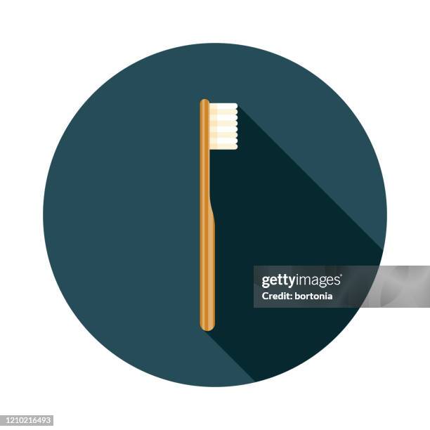bamboo toothbrush zero waste icon - biodegradable plastic stock illustrations