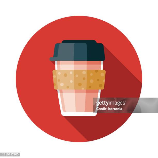 reusable coffee cup zero waste icon - reusable cup stock illustrations