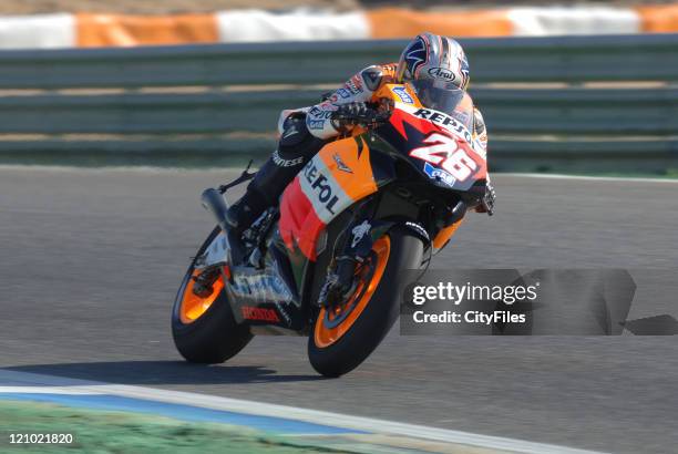 Dani Pedrosa during training for the 2006 Estoril Moto GP in Estoril, Portugal on October 14, 2006.