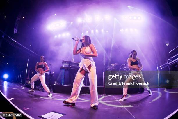 British-Swedish singer Mabel McVey aka Mabel performs live on stage during a concert at the Kesselhaus on March 3, 2020 in Berlin, Germany.