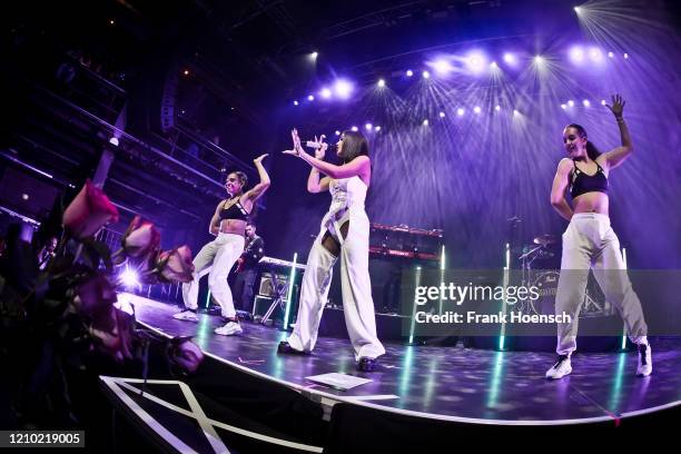 British-Swedish singer Mabel McVey aka Mabel performs live on stage during a concert at the Kesselhaus on March 3, 2020 in Berlin, Germany.