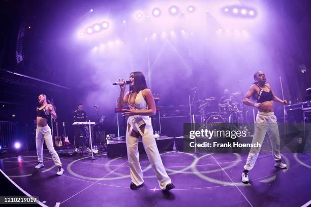 British-Swedish singer Mabel McVey aka Mabel performs live on stage during a concert at the Kesselhaus on March 3, 2020 in Berlin, Germany.