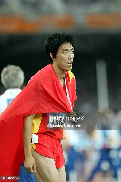 Xiang Liu of China wins the Gold Medal in the Men's 110m Hurdles Final in Olympic Stadium during the Athens 2004 Olympic Games in Athens, Greece on...