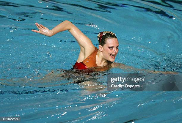 Lisa Lacker of Germany performs in the solo free routine preliminary round of the synchronized swimming event at the XII FINA World Championships at...