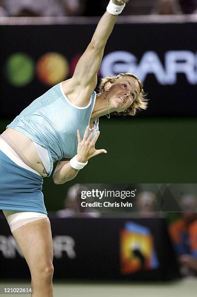 Lindsay Davenport is defeated by Serena Williams 2-6 6-3 6-0 in the Women's Singles Final at Melbourne Park in Melbourne , Australia on January 29,...