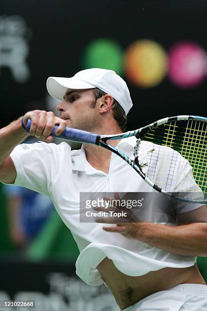 S Andy Roddick during his second round win against France's Marc Gicquel at the 2007 Australian Open at Melbourne Park in Melbourne, Australia on...