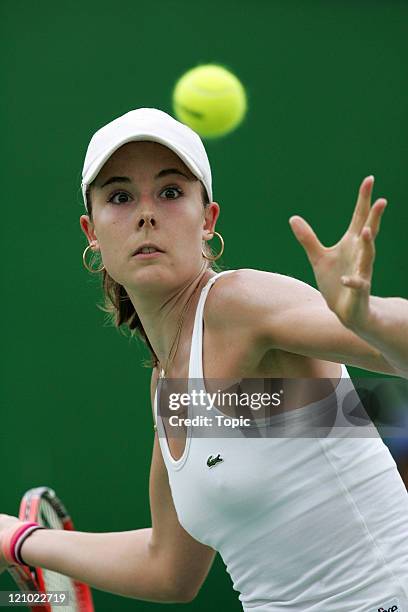 France's Alize Cornet during her second round loss to Slovakia's Daniela Hantuchova at the 2007 Australian Open at Melbourne Park in Melbourne,...