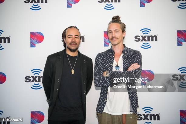 Brandon Boyd and Chris Kilmore visit the SiriusXM Hollywood Studio at SiriusXM Hollywood Studio on March 03, 2020 in Los Angeles, California.