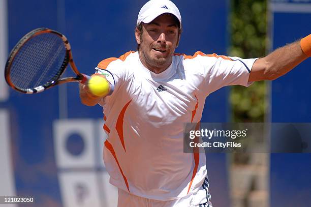 Nicolas Massu during a match against Justin Gimelstob in the second round of the Estoril Open at Estadio Nacional in Estoril, Portgual on May 3, 2006.