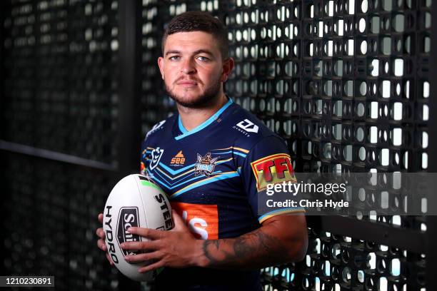 Ash Taylor poses during the Gold Coast Titans NRL media day on March 04, 2020 in Gold Coast, Australia.