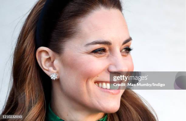 Catherine, Duchess of Cambridge arrives at Government Buildings to meet Ireland's Taoiseach Leo Varadkar on March 3, 2020 in Dublin, Ireland. The...