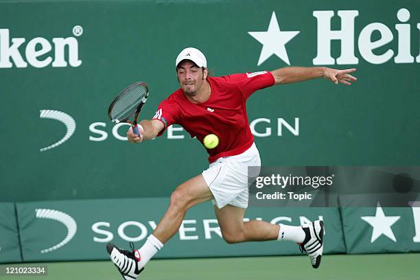 Nicolas Massu in action during the 2007 Heineken Open Day 3 on January 10, 2007 at the ASB Tennis Centre in Auckland, New Zealand.