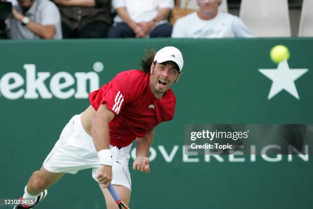 Nicolas Massu in action during the 2007 Heineken Open Day 3 on January 10, 2007 at the ASB Tennis Centre , Auckland New Zealand