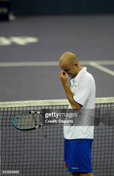 Ivan Ljubicic after a match between Roger Federer at the Tennis Masters Cup in Shanghai, China on November 16, 2006.