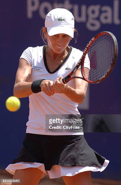 Gisela Dulko in action during at the Tennis Estoril Open 2007 in Estoril, Portugal on May 3, 2007.
