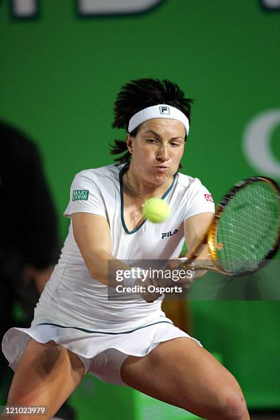 Svetlana Kuznetsova in action during the Silver Group singles semi final match between China's Zheng Jie and Russia's Svetlana Kuznetsova in the...