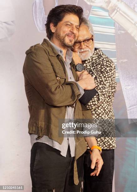 Shahrukh Khan and Sanjay Mishra attend the film screening "Kaamyaab" on March 03, 2020 in Mumbai, India.