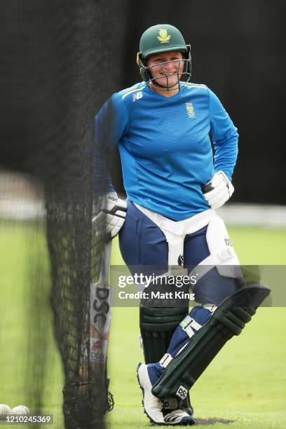 Lizelle Lee of South Africa bats during a South Africa Nets Session at Sydney Cricket Ground on March 04, 2020 in Sydney, Australia.