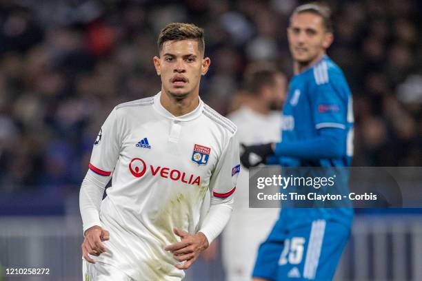 February 26: Bruno Guimaraes of Lyon during the Lyon V Juventus, UEFA Champions League, Round of Sixteen, 1st leg match, at Groupama Stadium on...