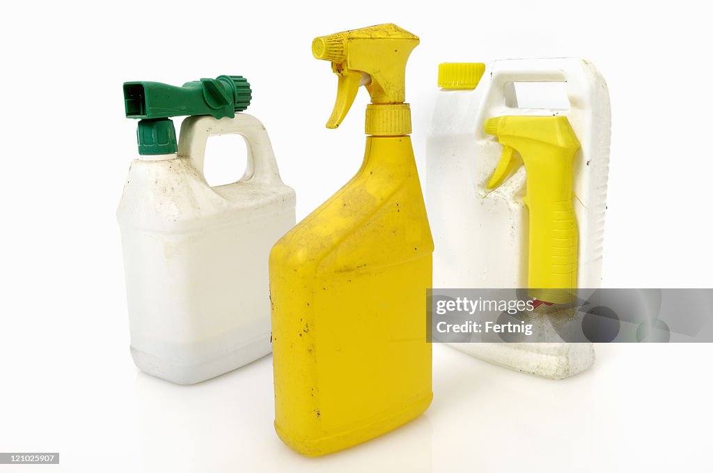 Old insecticide or pesticide containers