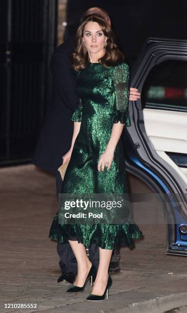 Catherine, Duchess of Cambridge arrives at the Guinness Storehouse’s Gravity Bar during day one of their visit to Ireland on March 03, 2020 in...