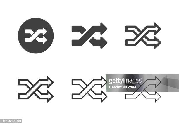 shuffle icons - multi-serie - überqueren stock-grafiken, -clipart, -cartoons und -symbole