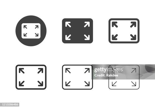 full screen icons - multi series - projection screen icon stock illustrations