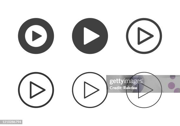 ilustraciones, imágenes clip art, dibujos animados e iconos de stock de iconos de botón de reproducción - serie múltiple - juegos