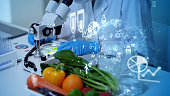 Biotechnology concept. Food tech. Nutritional science.