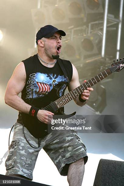 Marc Rizzo of Cavalera Conspiracy performs live on day 3 of the 39th Pinkpop Festival on June 1, 2008 in Landgraaf, Netherlands.